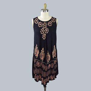 SANTE CLASSICS BLACK EMBROIDERED BOHEMIAN DRESS